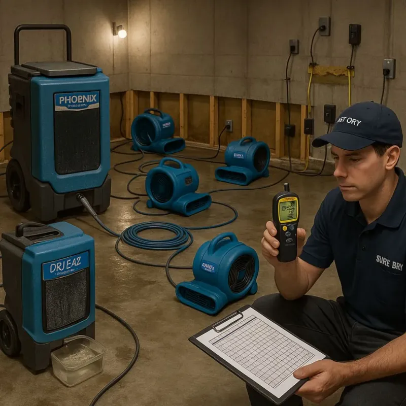 Structural Drying and Dehumidification process in Coalgate, OK
